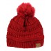 New CC Exclusive Soft Stretch Cable Knit Colored Faux Fur Pom Pom CC Beanie Hat  eb-58899744